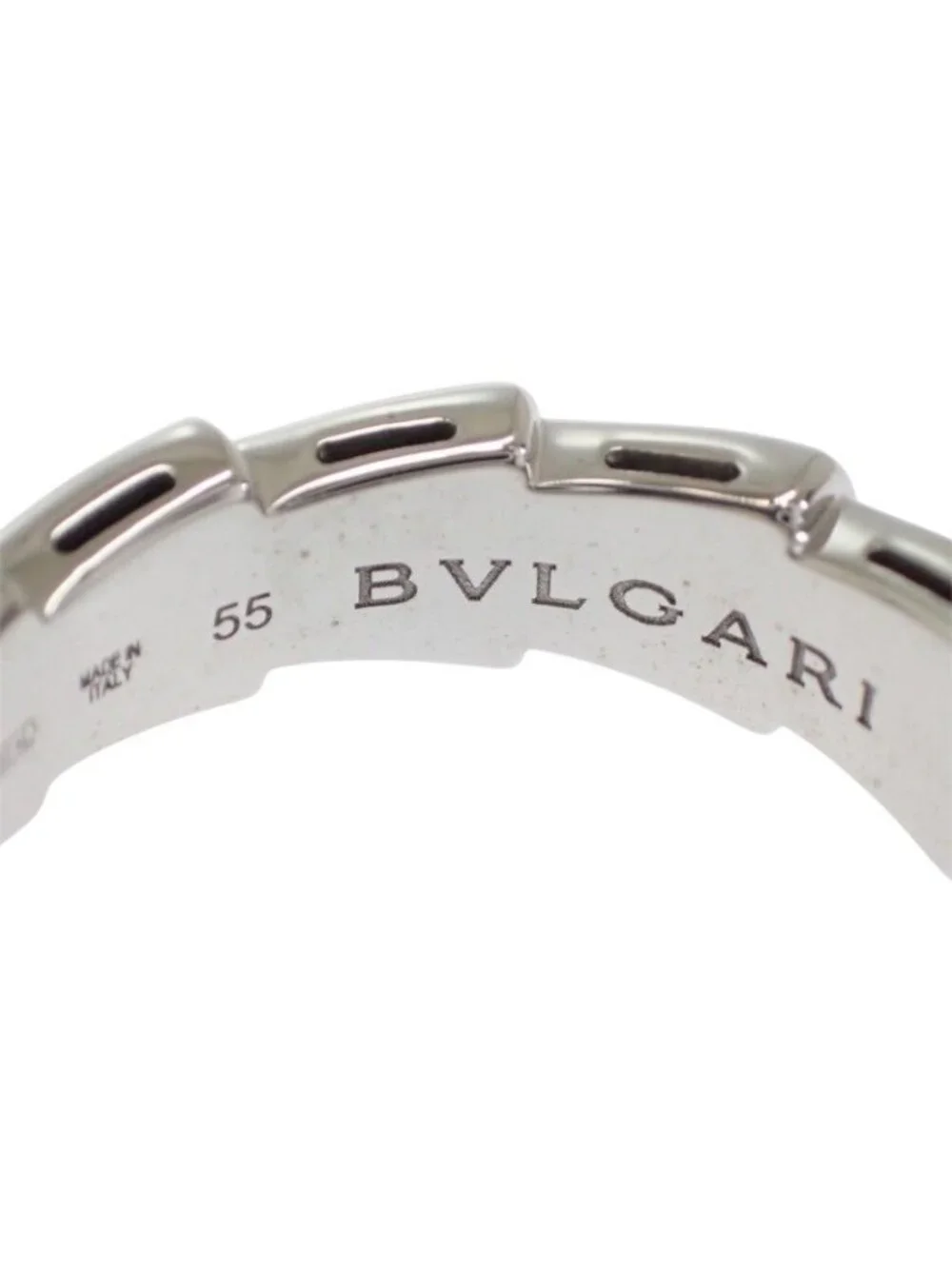 Bvlgari Serpenti Viper Ring 55 18k White Gold Diamond